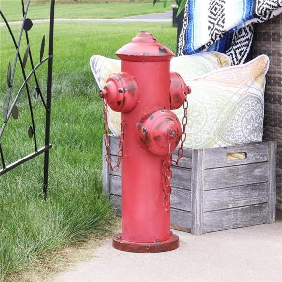 21.5-Inch Fire Hydrant Metal Garden Accent Dog Pee Post for Potty Training - Picture 2 of 7